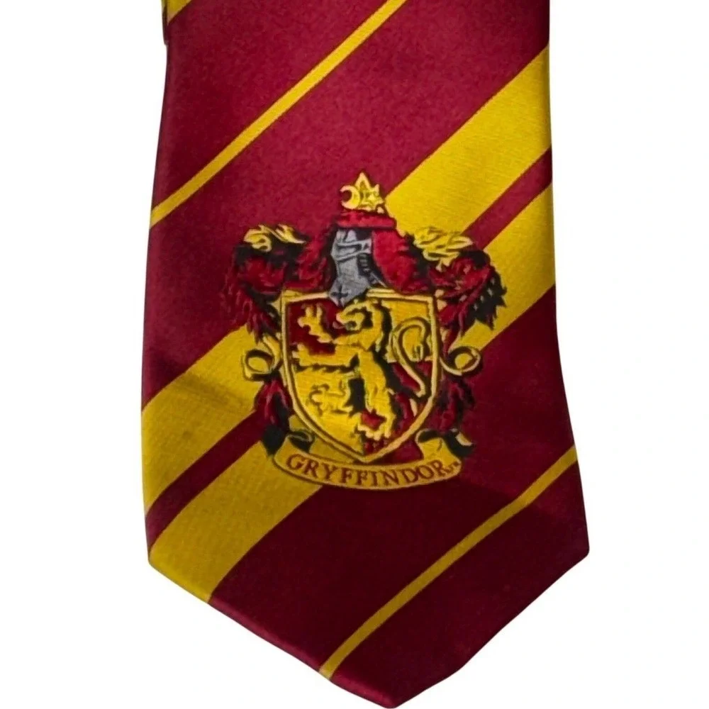 Harry Potter Gryffindor House Crest‎ Tie Striped Polyester Burgundy Gold